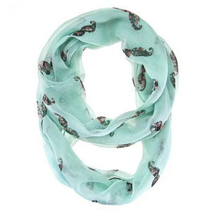 Teal Mist Impressionist Scarf